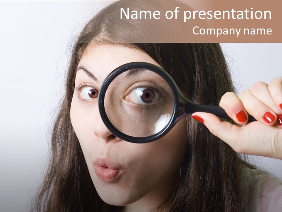 Looking Through A Magnifying Glass PowerPoint Template