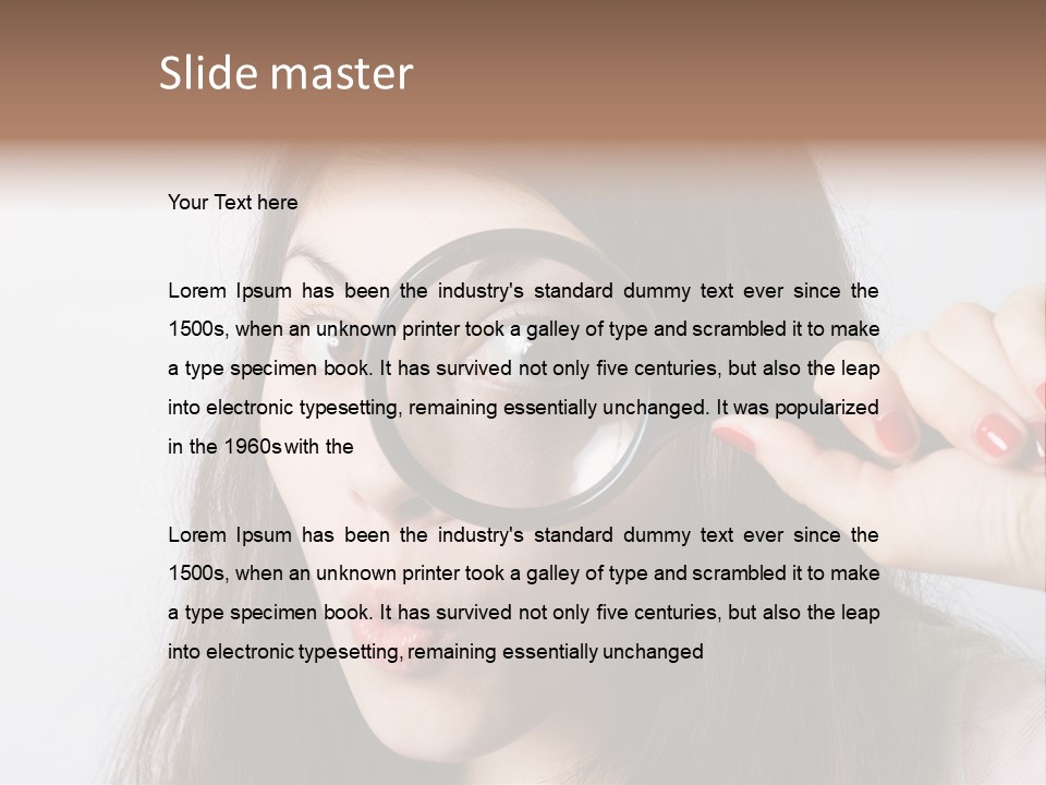 Looking Through A Magnifying Glass PowerPoint Template