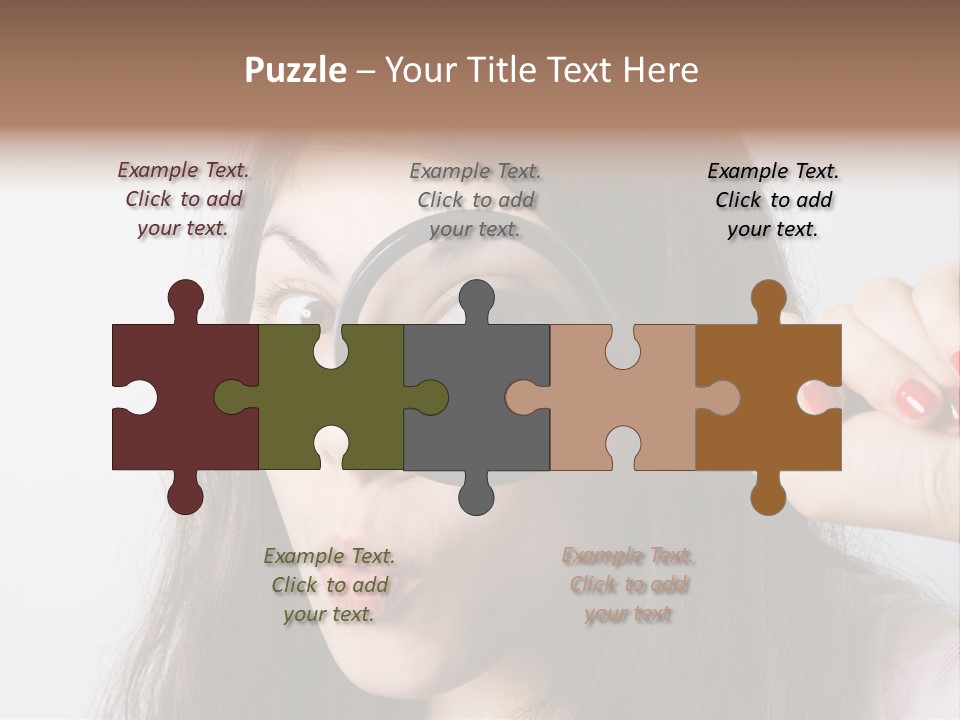 Looking Through A Magnifying Glass PowerPoint Template
