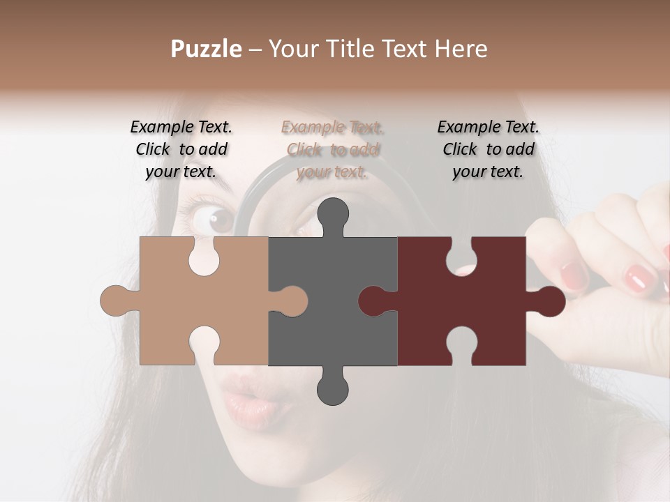 Looking Through A Magnifying Glass PowerPoint Template