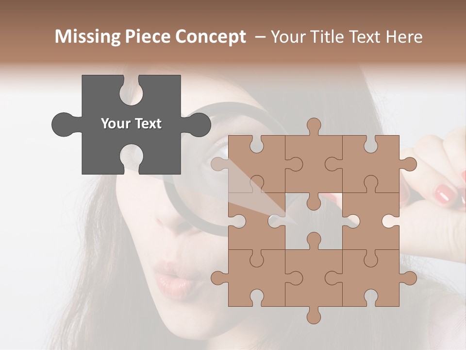 Looking Through A Magnifying Glass PowerPoint Template