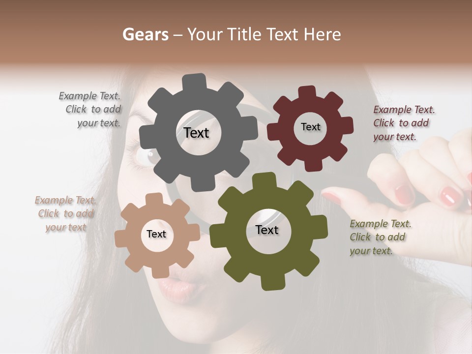 Looking Through A Magnifying Glass PowerPoint Template