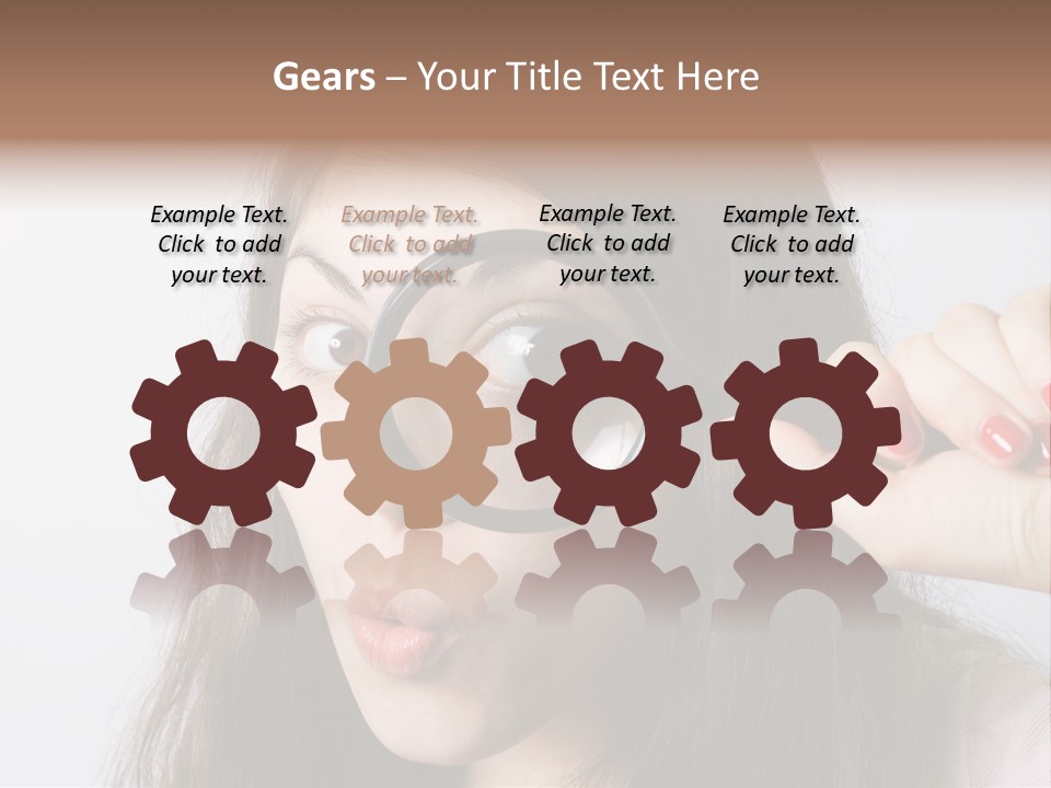 Looking Through A Magnifying Glass PowerPoint Template