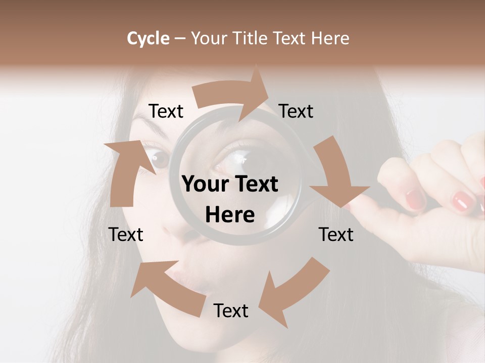 Looking Through A Magnifying Glass PowerPoint Template