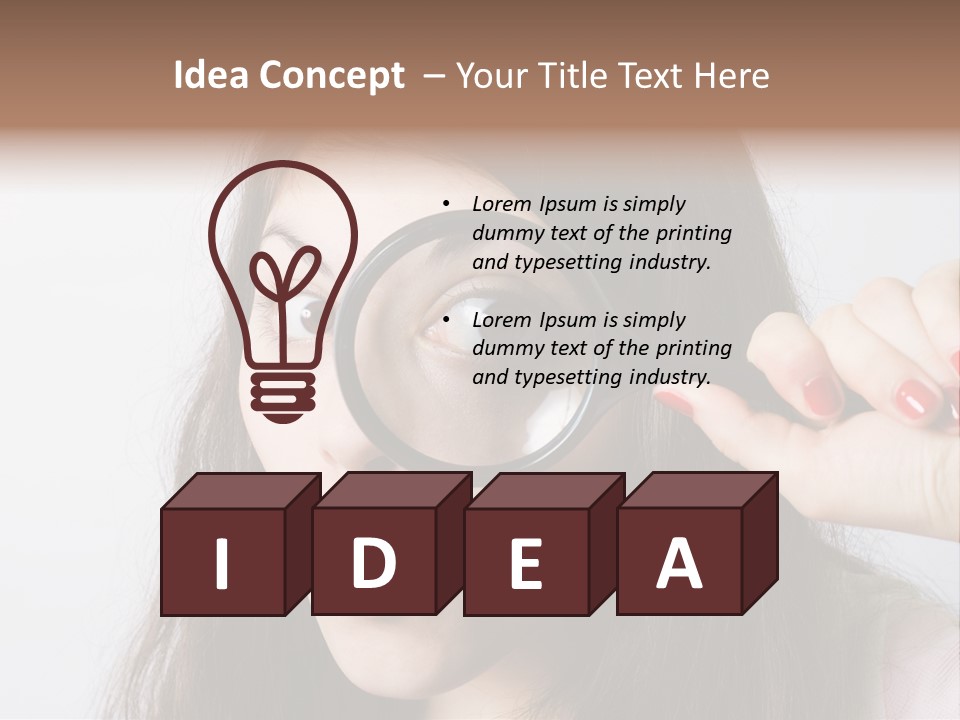 Looking Through A Magnifying Glass PowerPoint Template