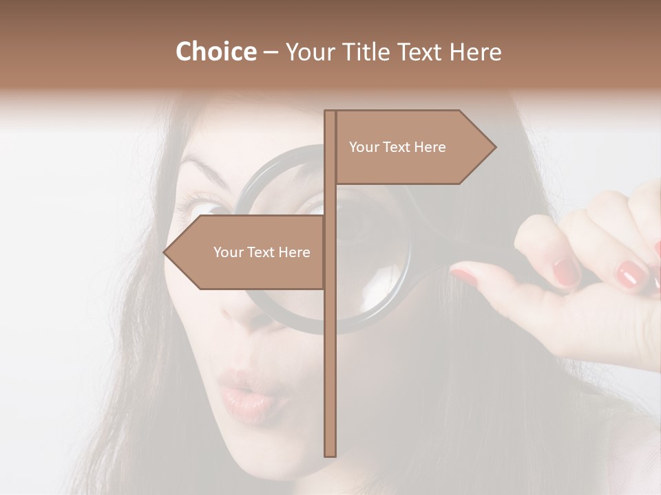 Looking Through A Magnifying Glass PowerPoint Template
