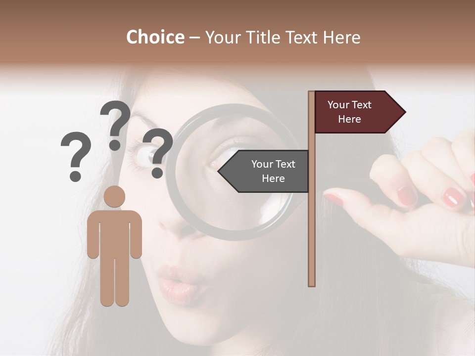 Looking Through A Magnifying Glass PowerPoint Template