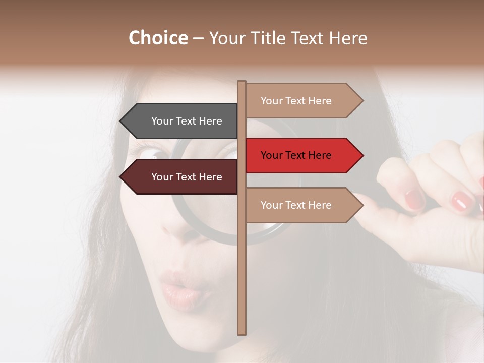 Looking Through A Magnifying Glass PowerPoint Template