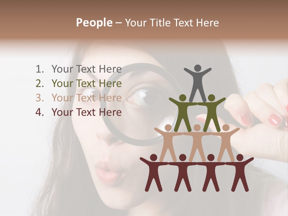 Looking Through A Magnifying Glass PowerPoint Template