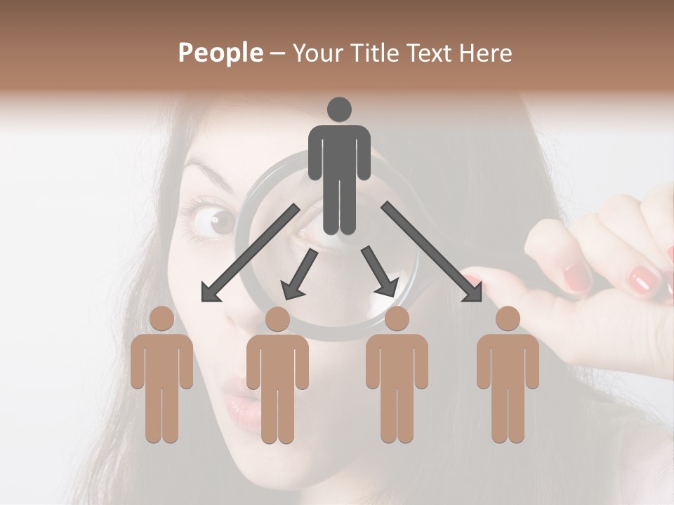 Looking Through A Magnifying Glass PowerPoint Template