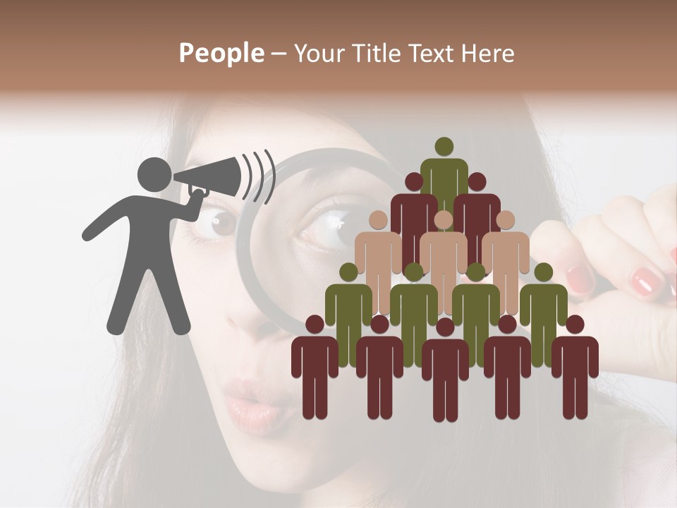 Looking Through A Magnifying Glass PowerPoint Template