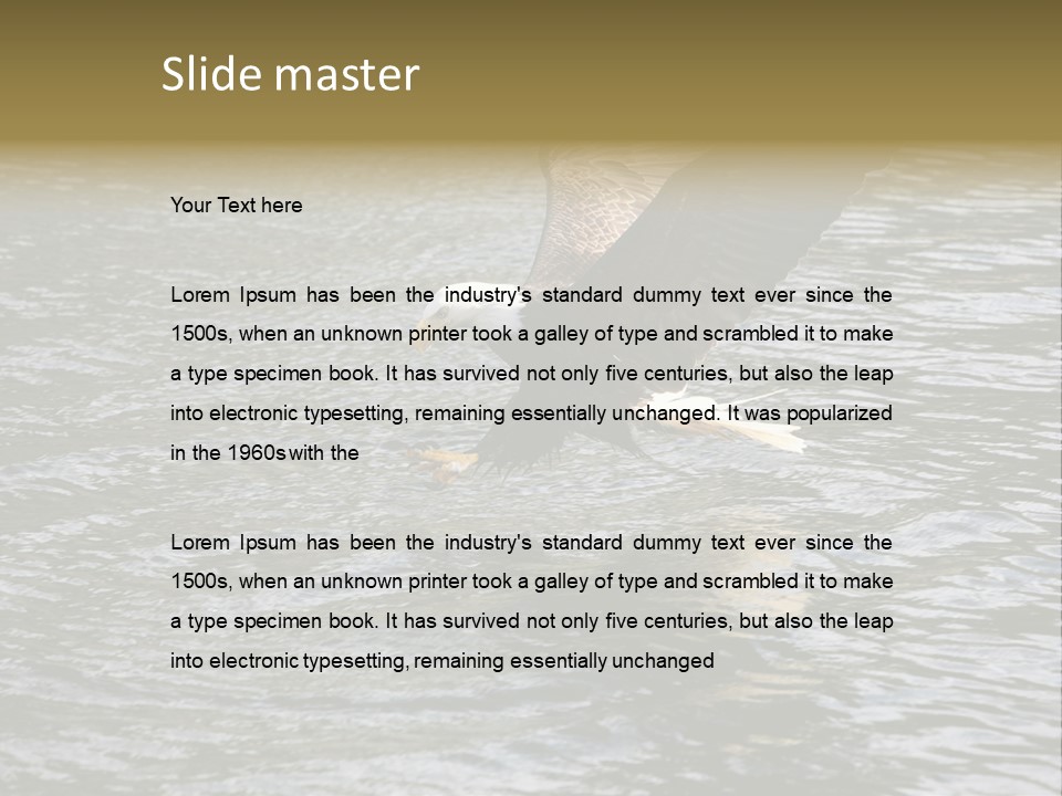 Fishing Bird Fish PowerPoint Template