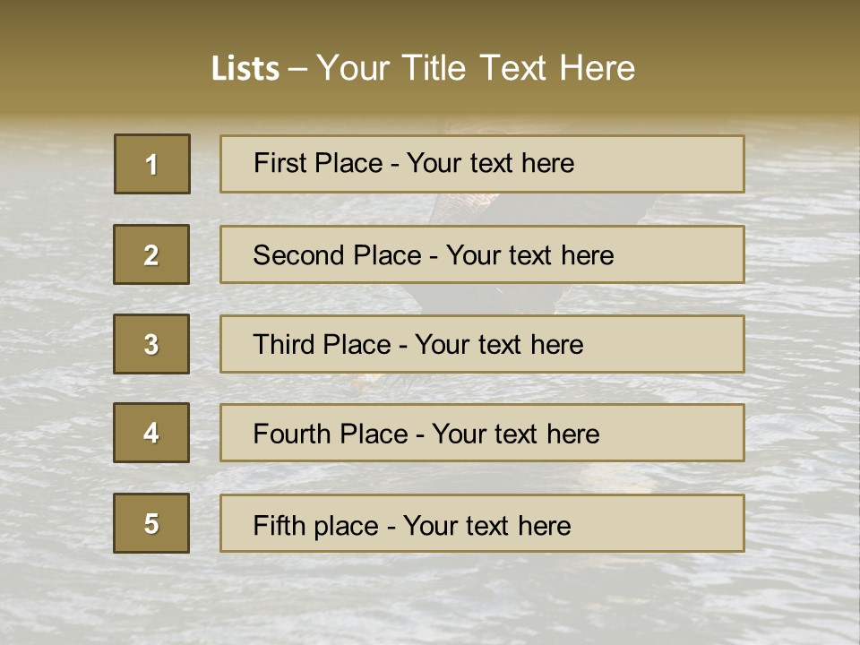 Fishing Bird Fish PowerPoint Template