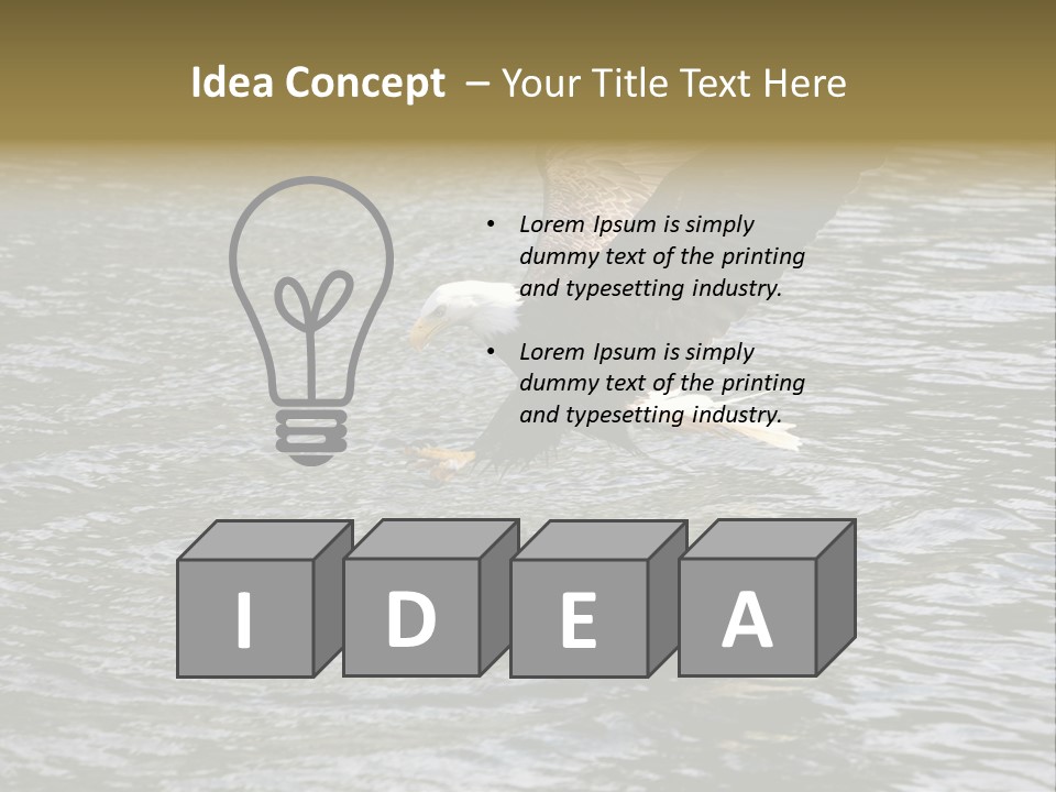 Fishing Bird Fish PowerPoint Template