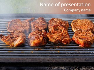 Steak Spices Gas PowerPoint Template