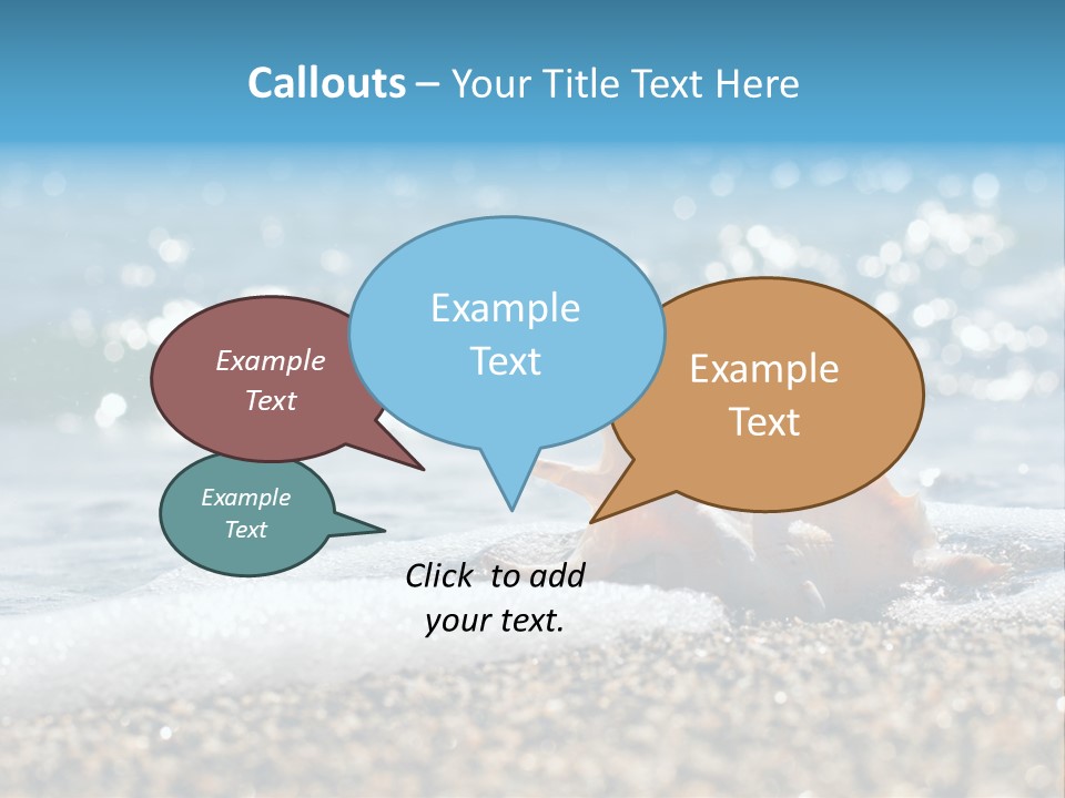 Shells On The Beach PowerPoint Template