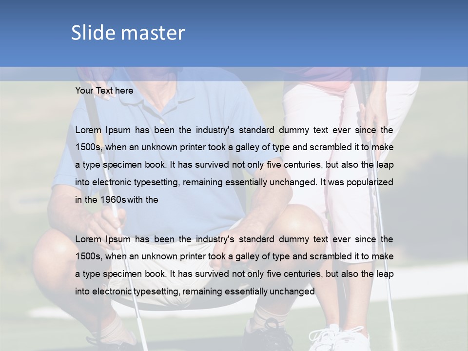 Couple Golfing PowerPoint Template