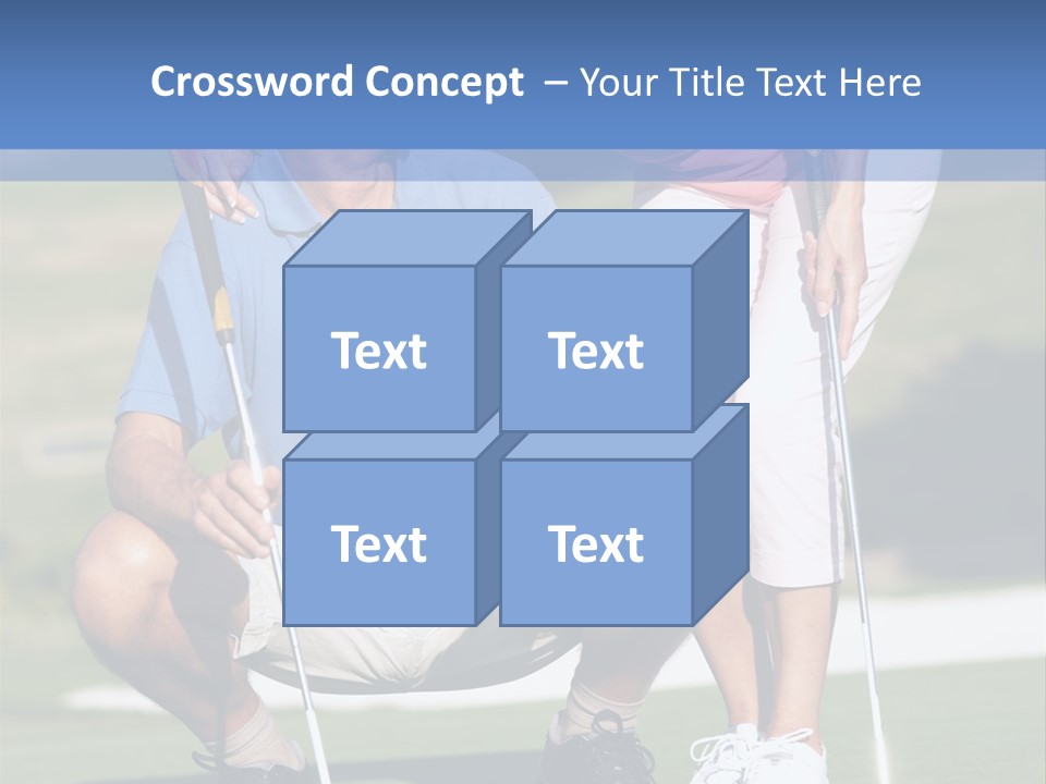 Couple Golfing PowerPoint Template