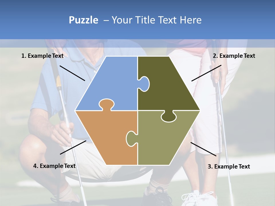 Couple Golfing PowerPoint Template