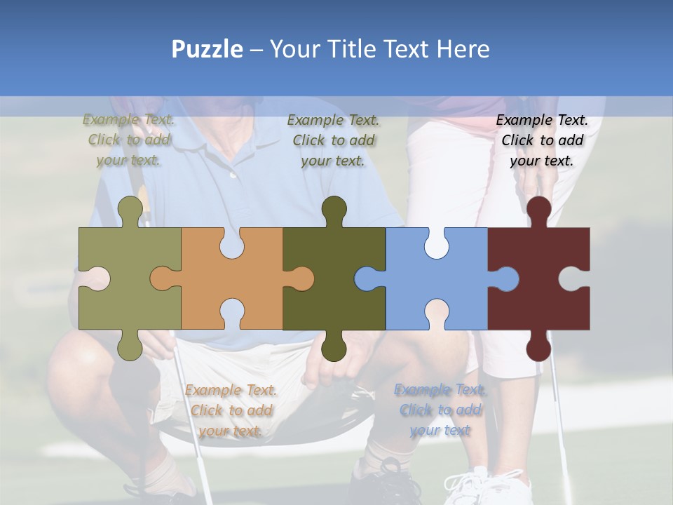 Couple Golfing PowerPoint Template