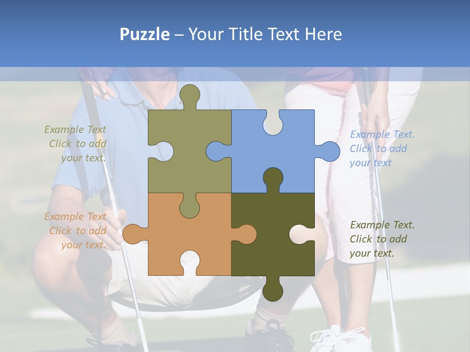 Couple Golfing PowerPoint Template