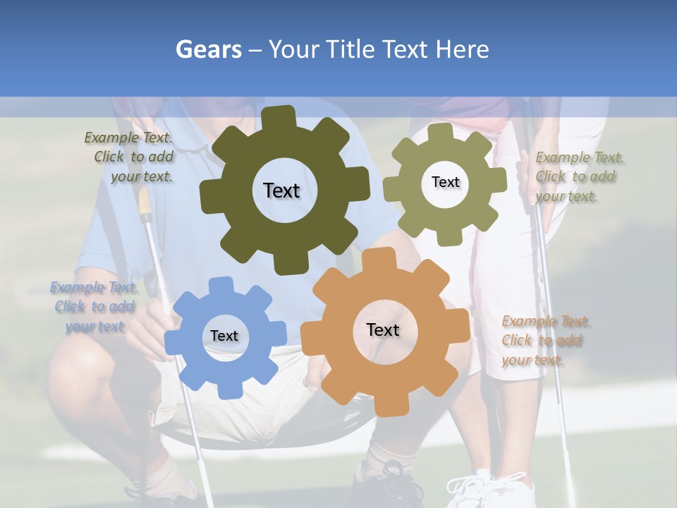 Couple Golfing PowerPoint Template