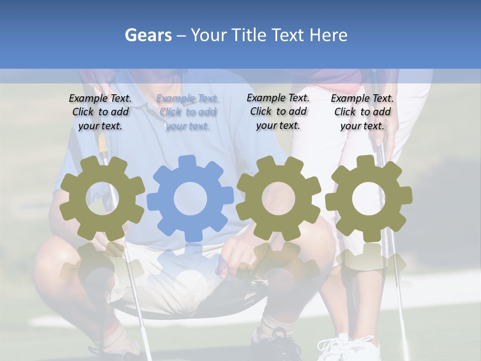 Couple Golfing PowerPoint Template