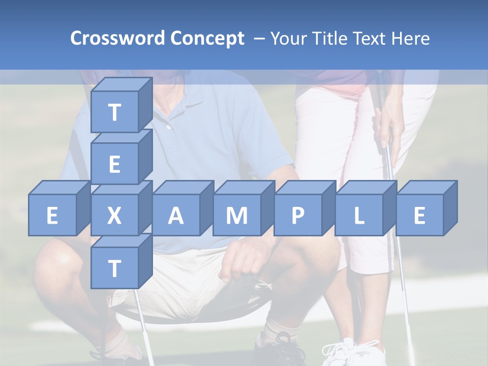Couple Golfing PowerPoint Template