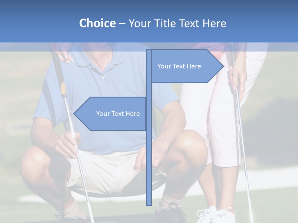 Couple Golfing PowerPoint Template