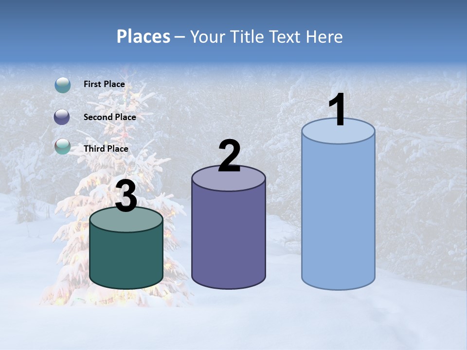 Christmas Tree In Snow PowerPoint Template