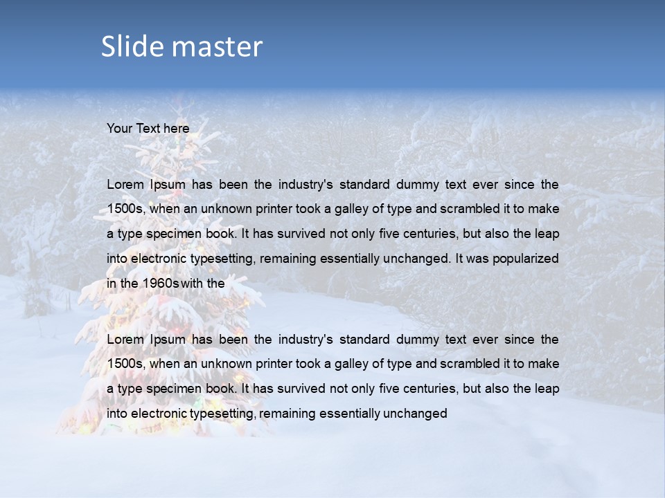 Christmas Tree In Snow PowerPoint Template