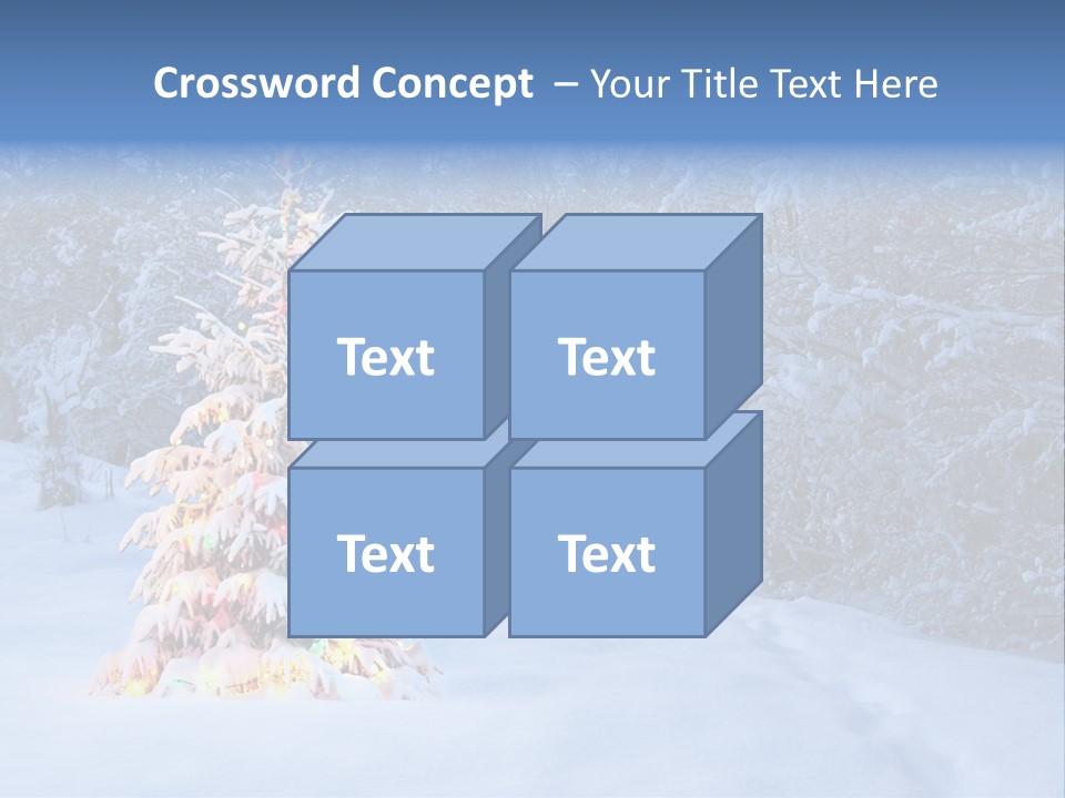 Christmas Tree In Snow PowerPoint Template