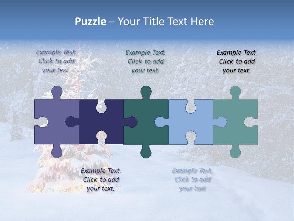 Christmas Tree In Snow PowerPoint Template