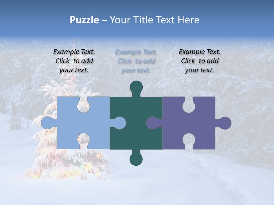 Christmas Tree In Snow PowerPoint Template