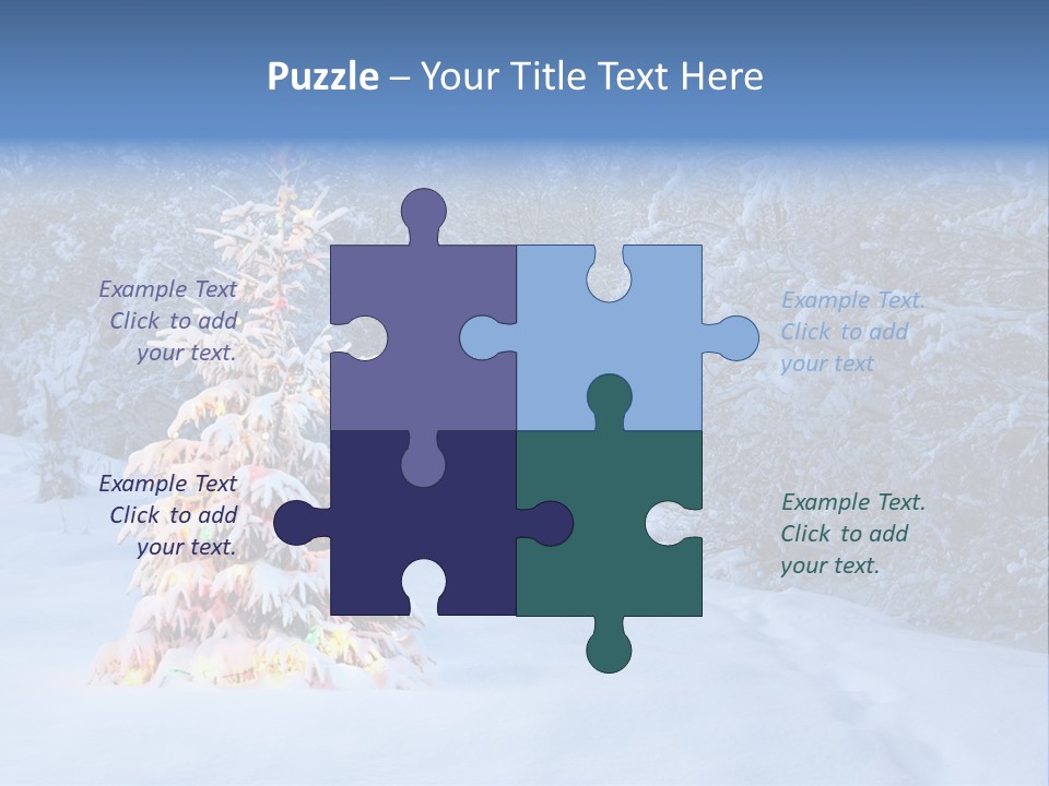 Christmas Tree In Snow PowerPoint Template