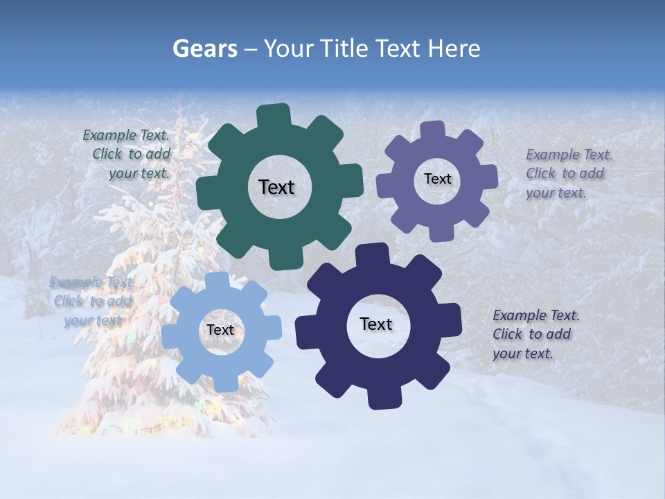 Christmas Tree In Snow PowerPoint Template