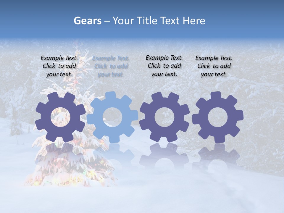 Christmas Tree In Snow PowerPoint Template