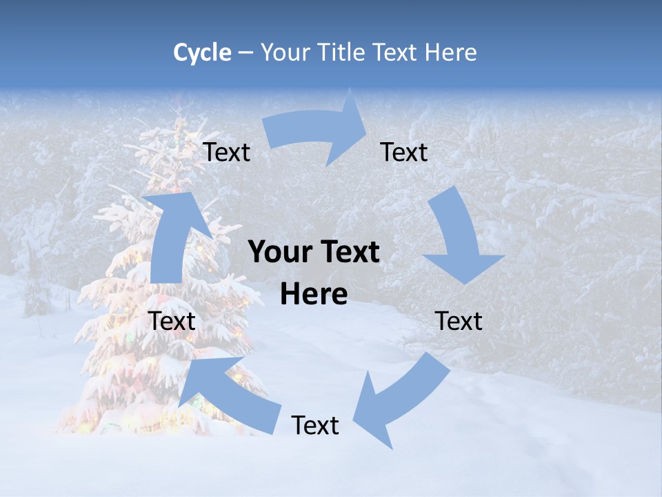 Christmas Tree In Snow PowerPoint Template