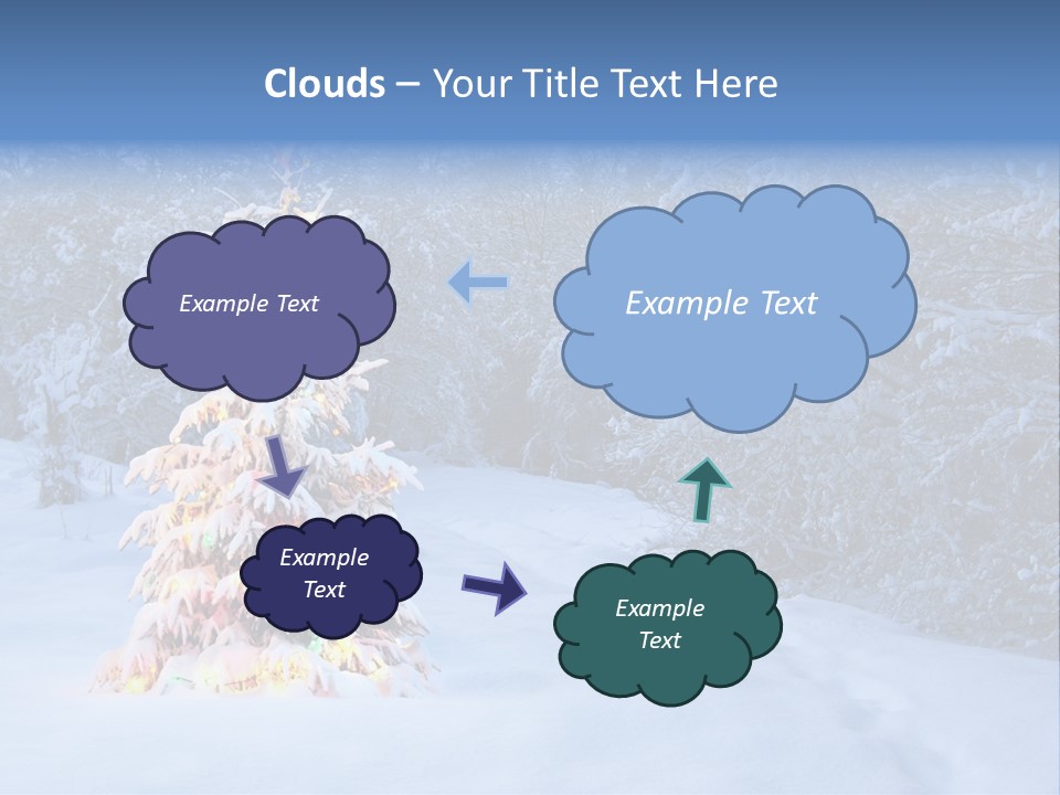 Christmas Tree In Snow PowerPoint Template