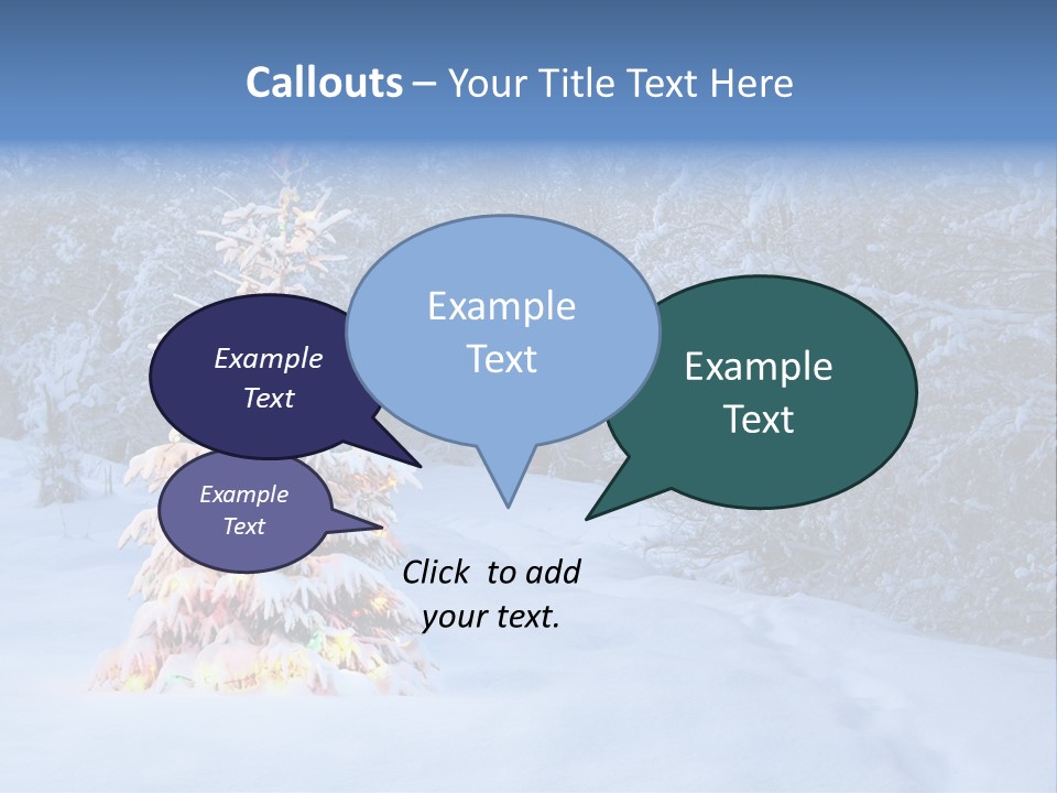 Christmas Tree In Snow PowerPoint Template