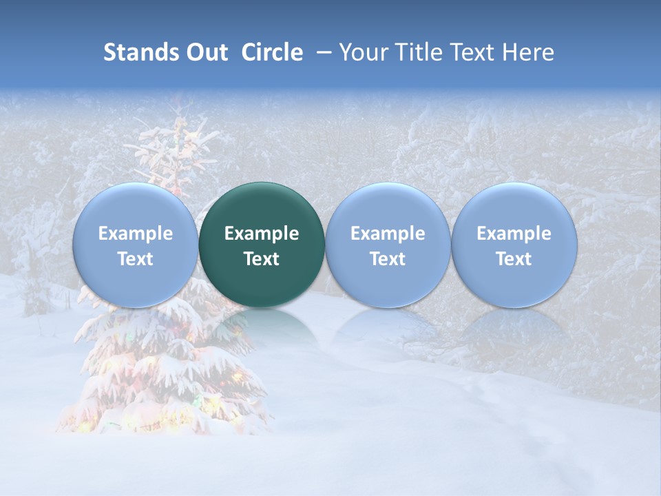 Christmas Tree In Snow PowerPoint Template