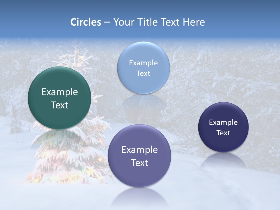 Christmas Tree In Snow PowerPoint Template