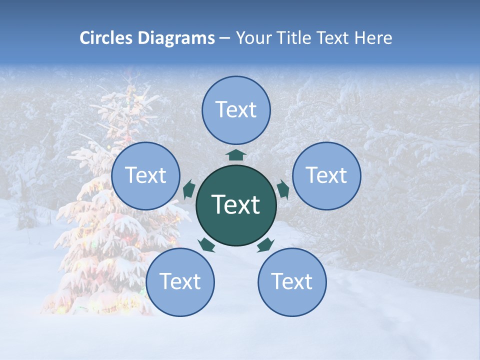Christmas Tree In Snow PowerPoint Template