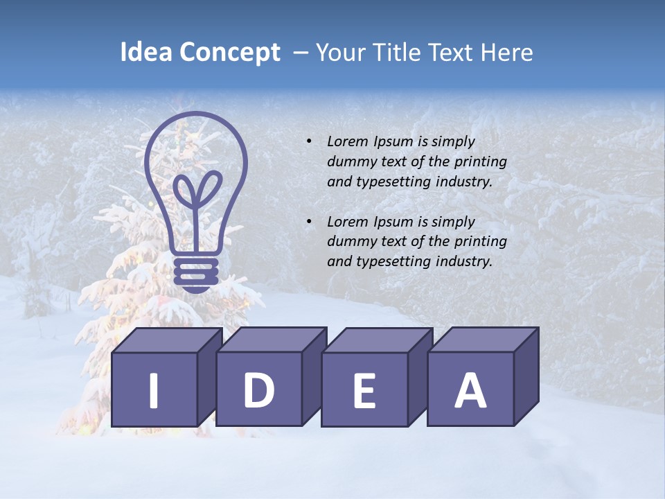 Christmas Tree In Snow PowerPoint Template