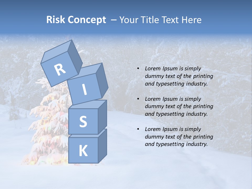 Christmas Tree In Snow PowerPoint Template