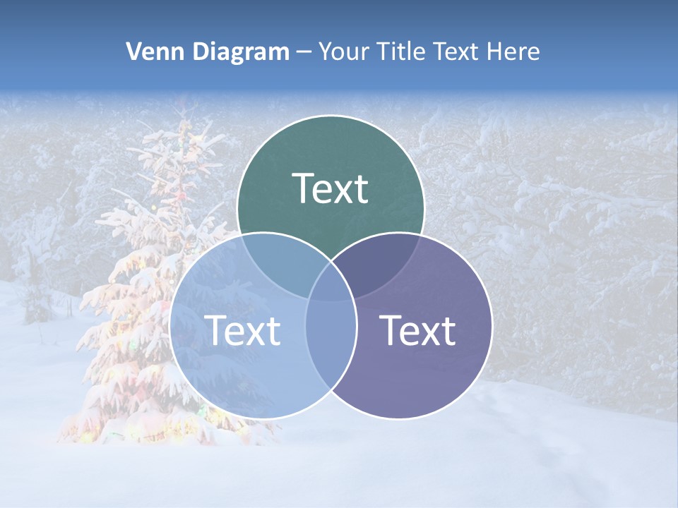 Christmas Tree In Snow PowerPoint Template