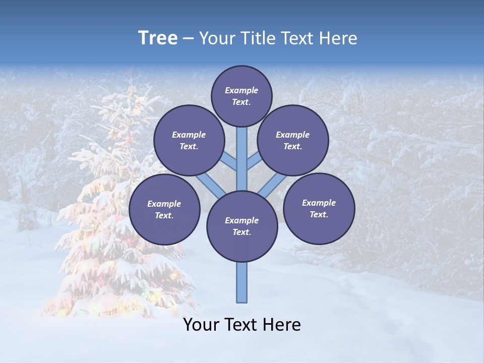 Christmas Tree In Snow PowerPoint Template