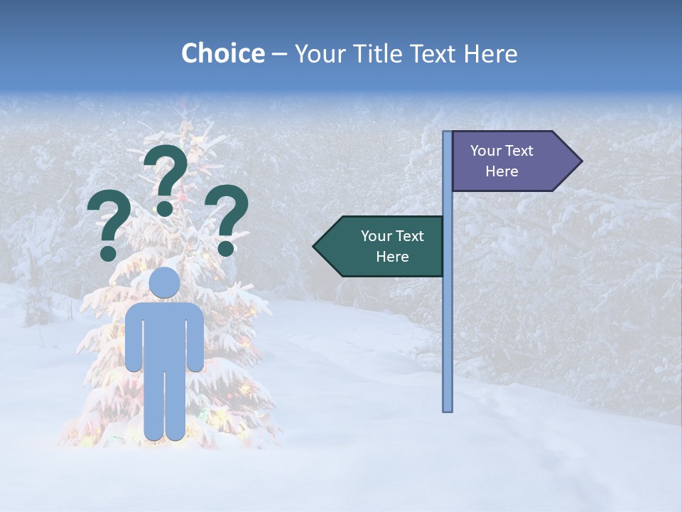 Christmas Tree In Snow PowerPoint Template