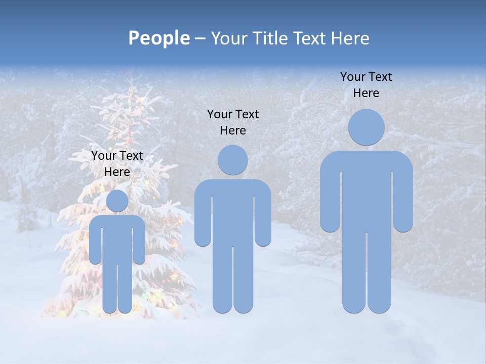 Christmas Tree In Snow PowerPoint Template
