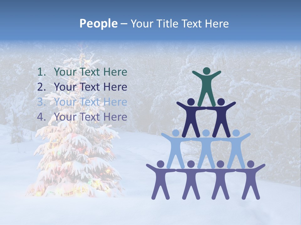 Christmas Tree In Snow PowerPoint Template